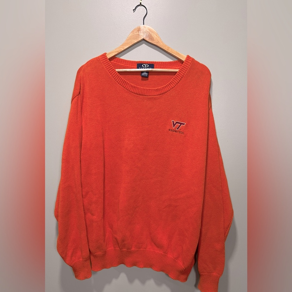Vantage Orange Virginia Tech Hokie Logo Sweater
Size large 
Oversized 
Cotton